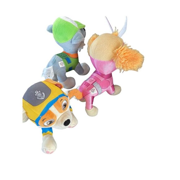 Paw Patrol Plush Lot of 3 Skye Rocky & Sea Patrol Rubble  8" Nickelodeon Kids - Picture 4 of 6